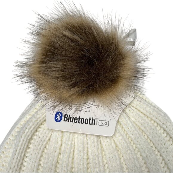 iLive Bluetooth Beanie White Knit‎ Hat  Built- in Headphones SnowBoarding SkIING - Picture 3 of 6